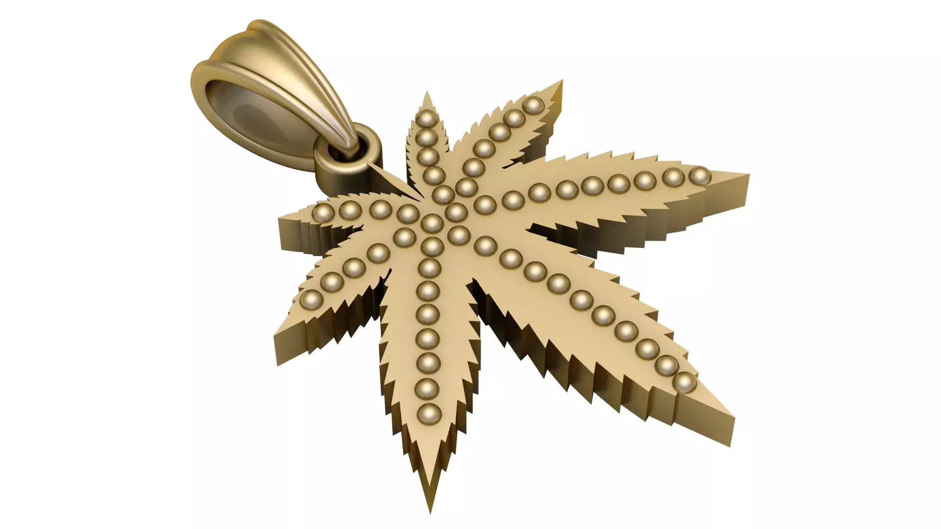 Pot Leaf Cannabis Charm Pendant 3D Printable Jewelry Model 3D print model