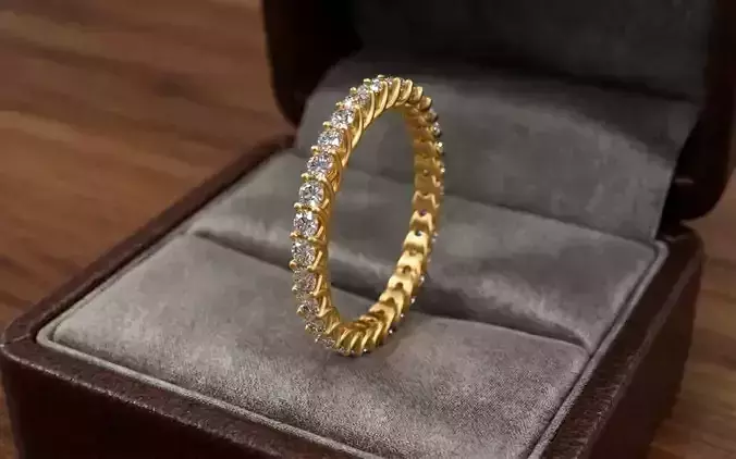 Model 1335 Eternity Band Weeding Ring 7 US size