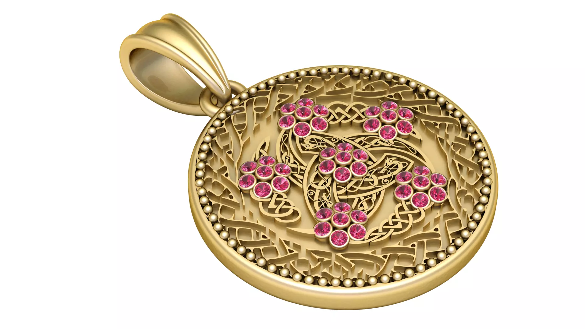 Celtic Triskelion Dragon Amulet 3D Printable Jewelry 3D print model