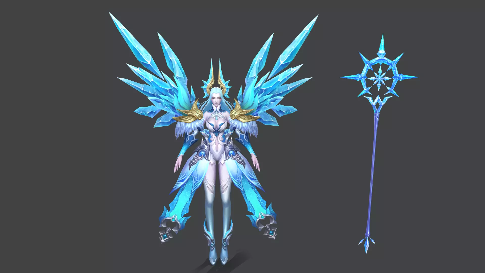 Crystal Frost Queen Low-poly 3D model