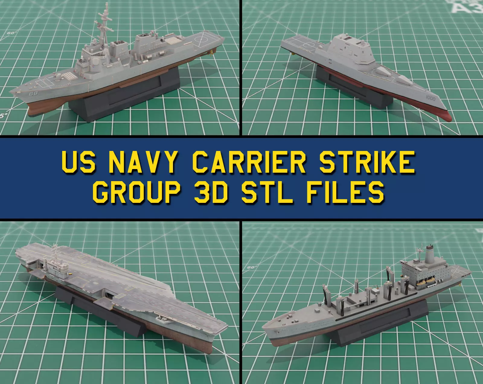 USNavy Carrier Strike Group 3D Print Model Collection 3D print model