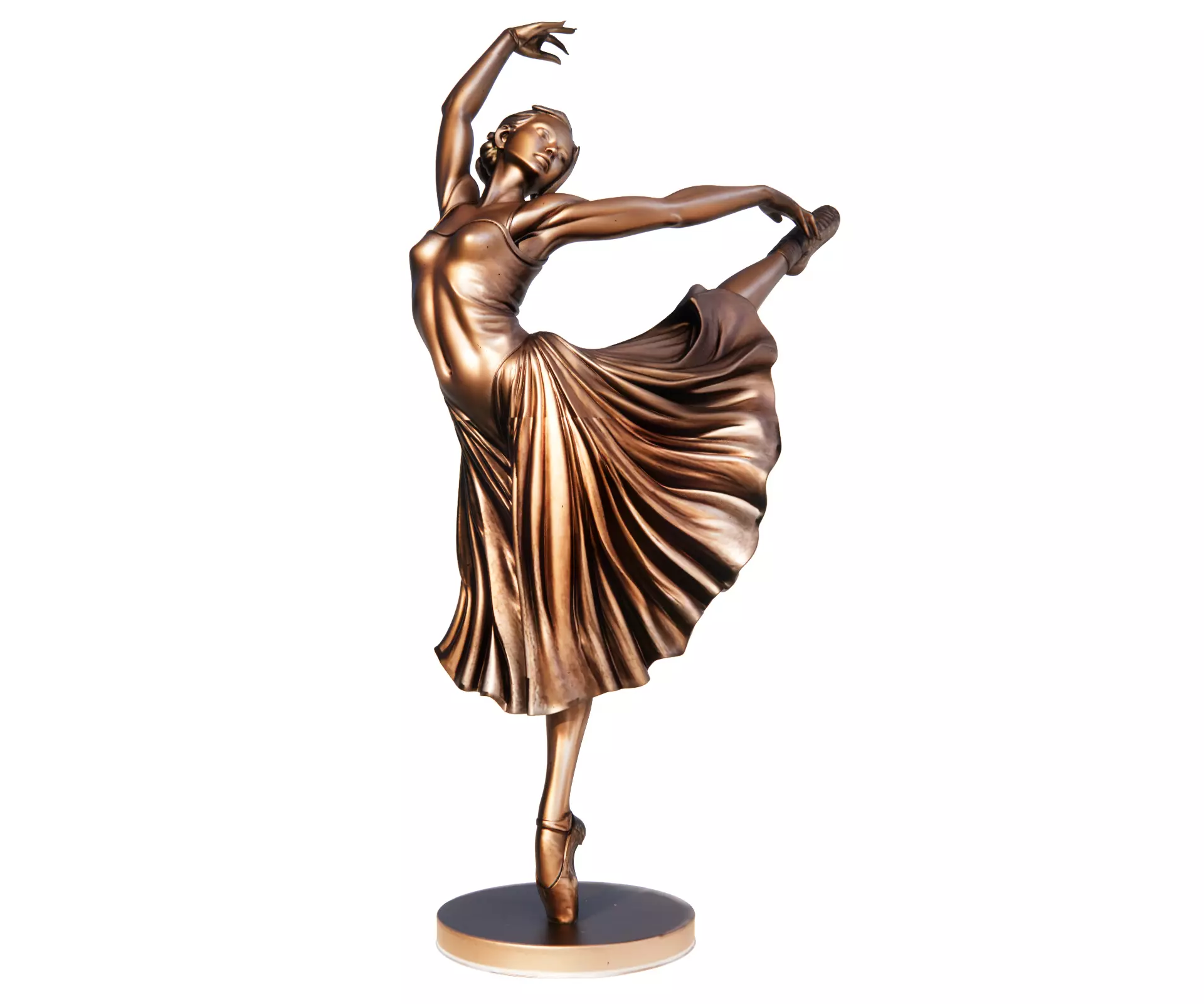Bronze Graceful Ballerina Sculpture 3D model