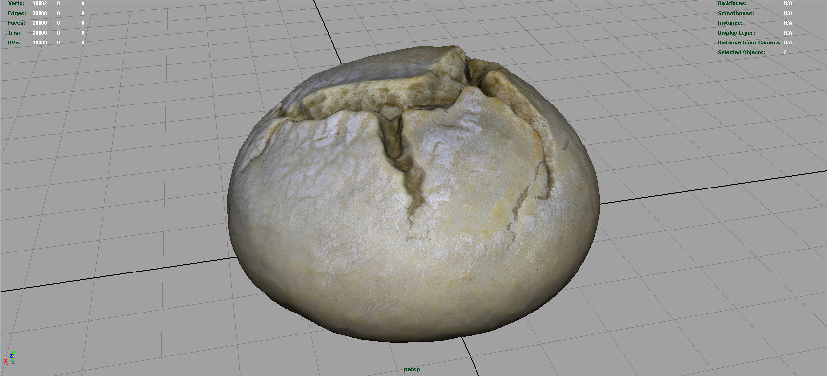 Bread egg Low-poly 3D model_5