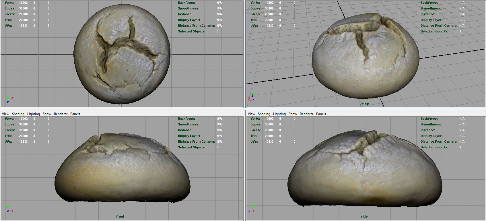 Bread egg Low-poly 3D model_9