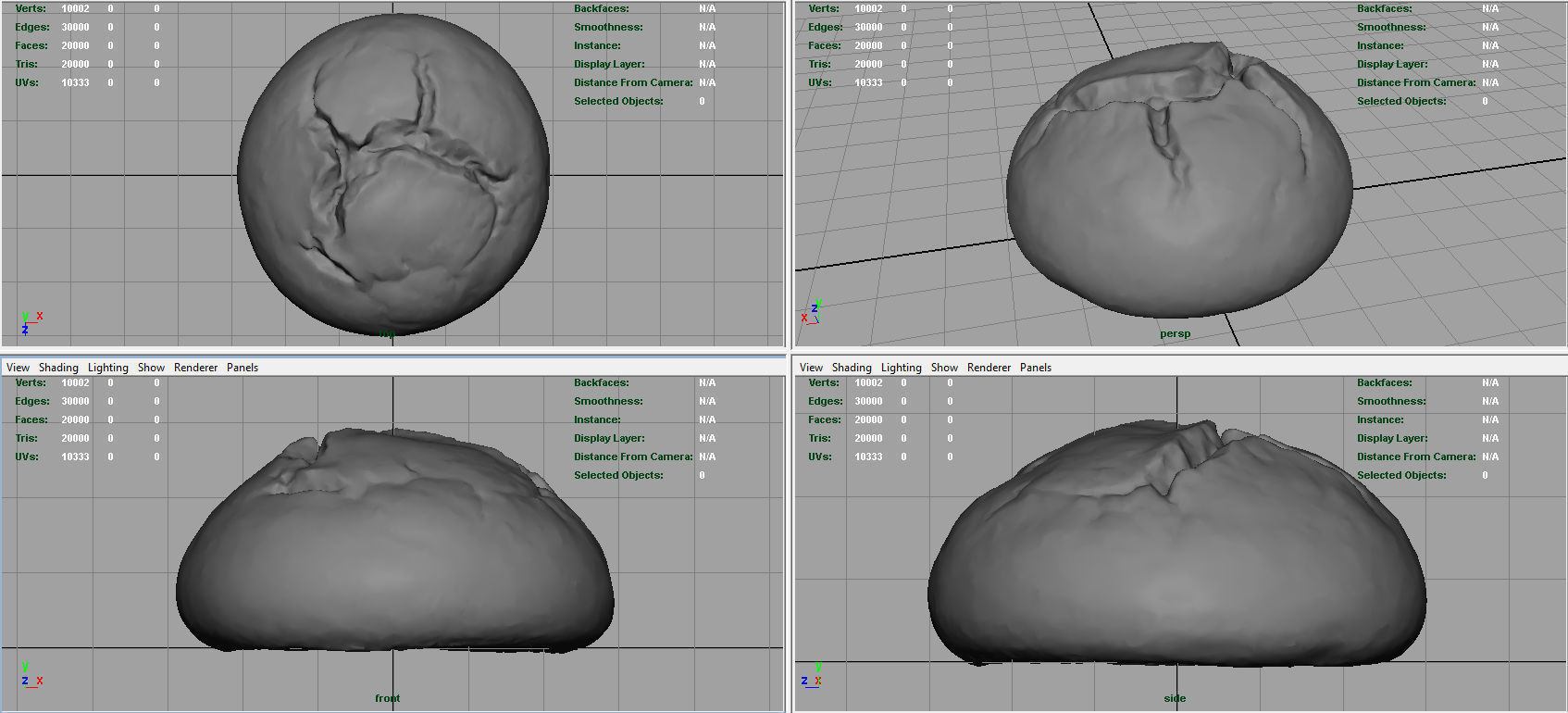 Bread egg Low-poly 3D model_7