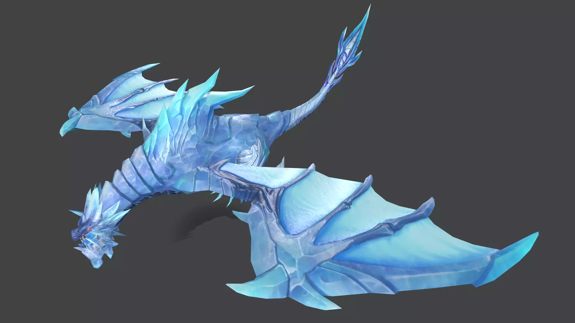 Frost Dragon Low-poly 3D model