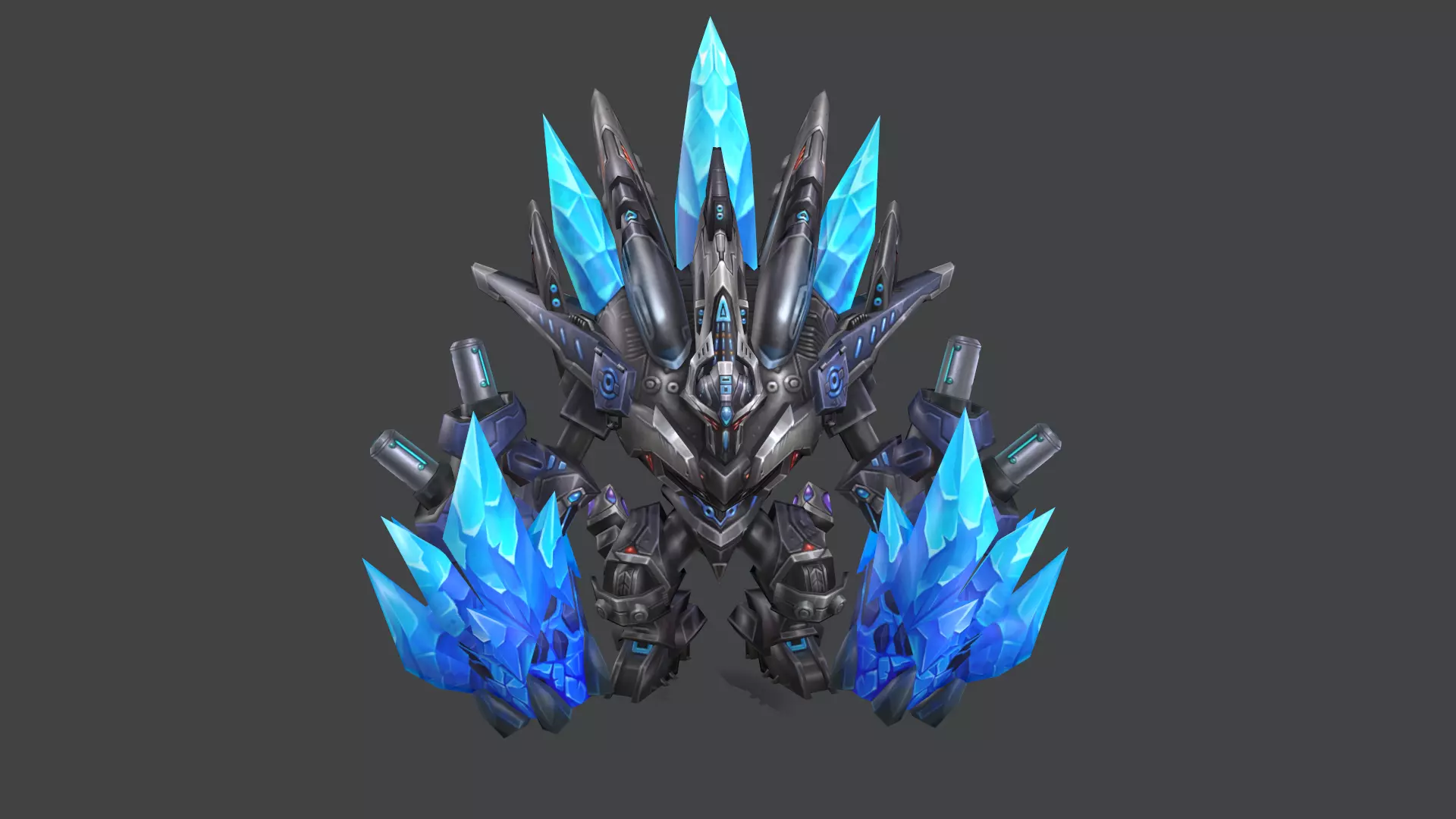 Frost Mech warrior Low-poly 3D model