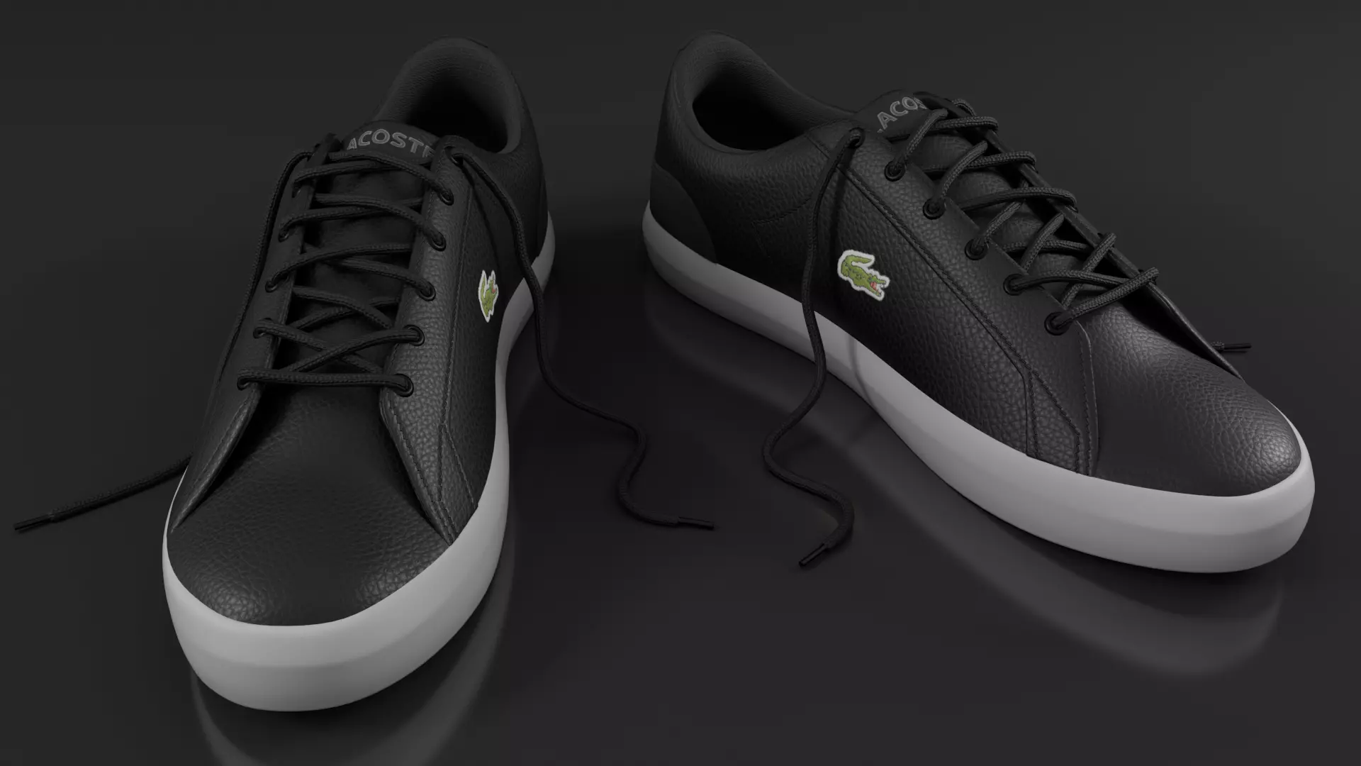 Lacoste Black Shoes 3D model