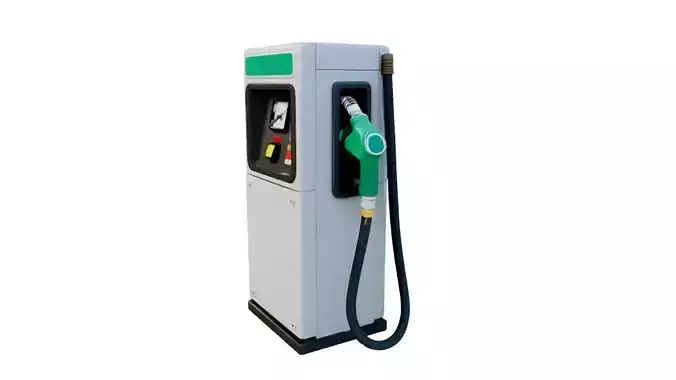 Realistic Fuel Pump Gas Station Exterior 3D Model Game Ready PBR