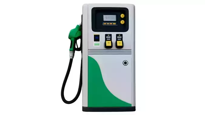 Realistic Gas Station Fuel Pump Dispenser 3D Model Game Ready