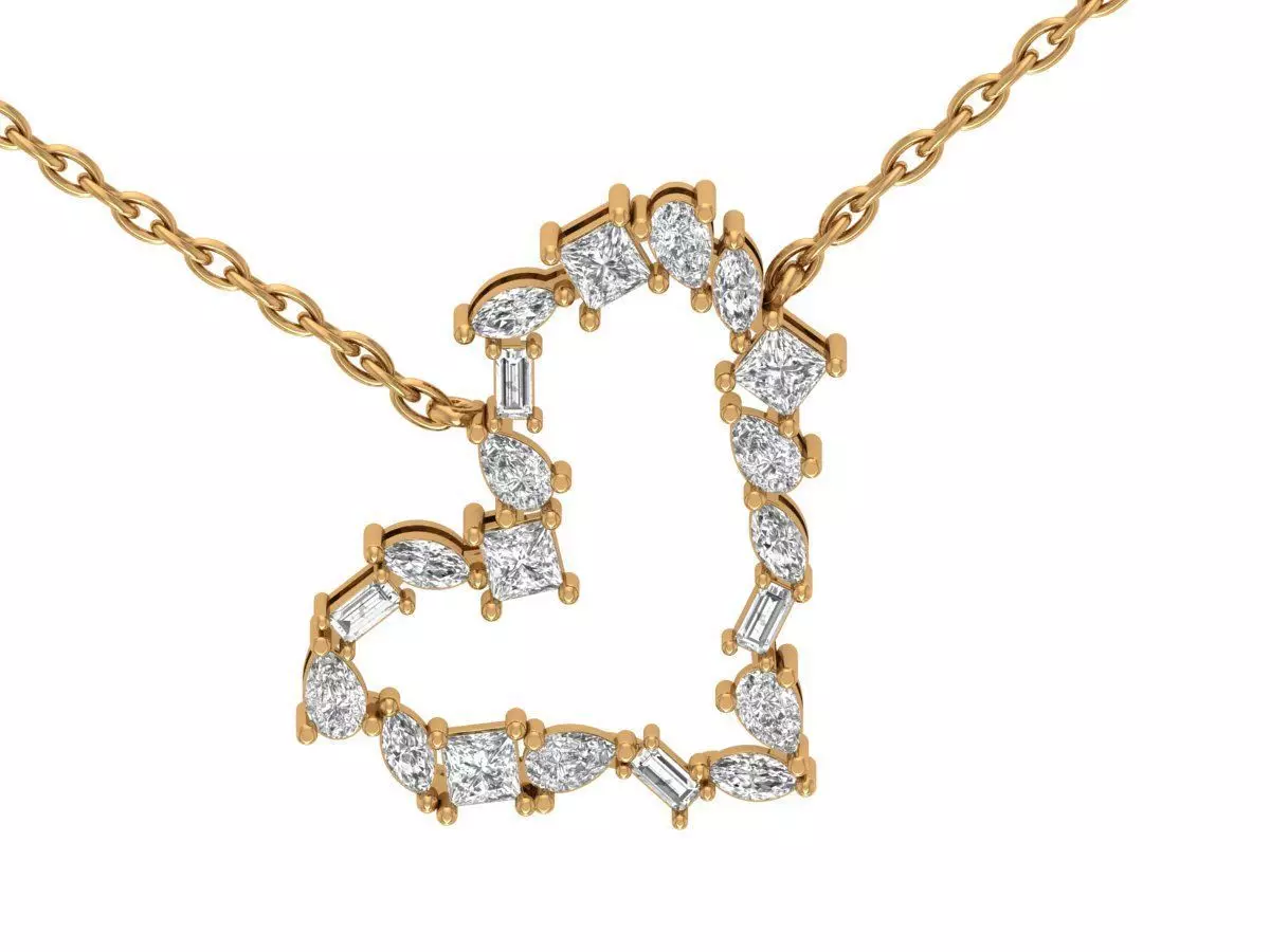 Heart Solitaire Pendant 3D print model