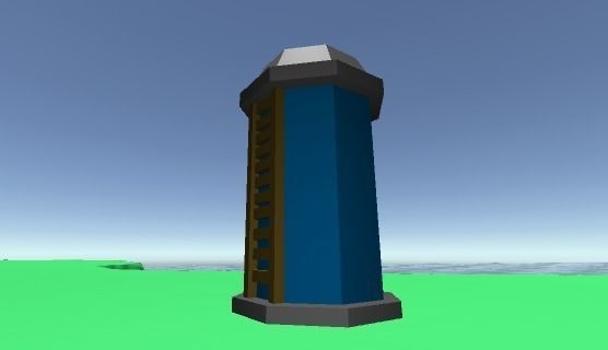 Archer Tower Low-poly 3D model_1