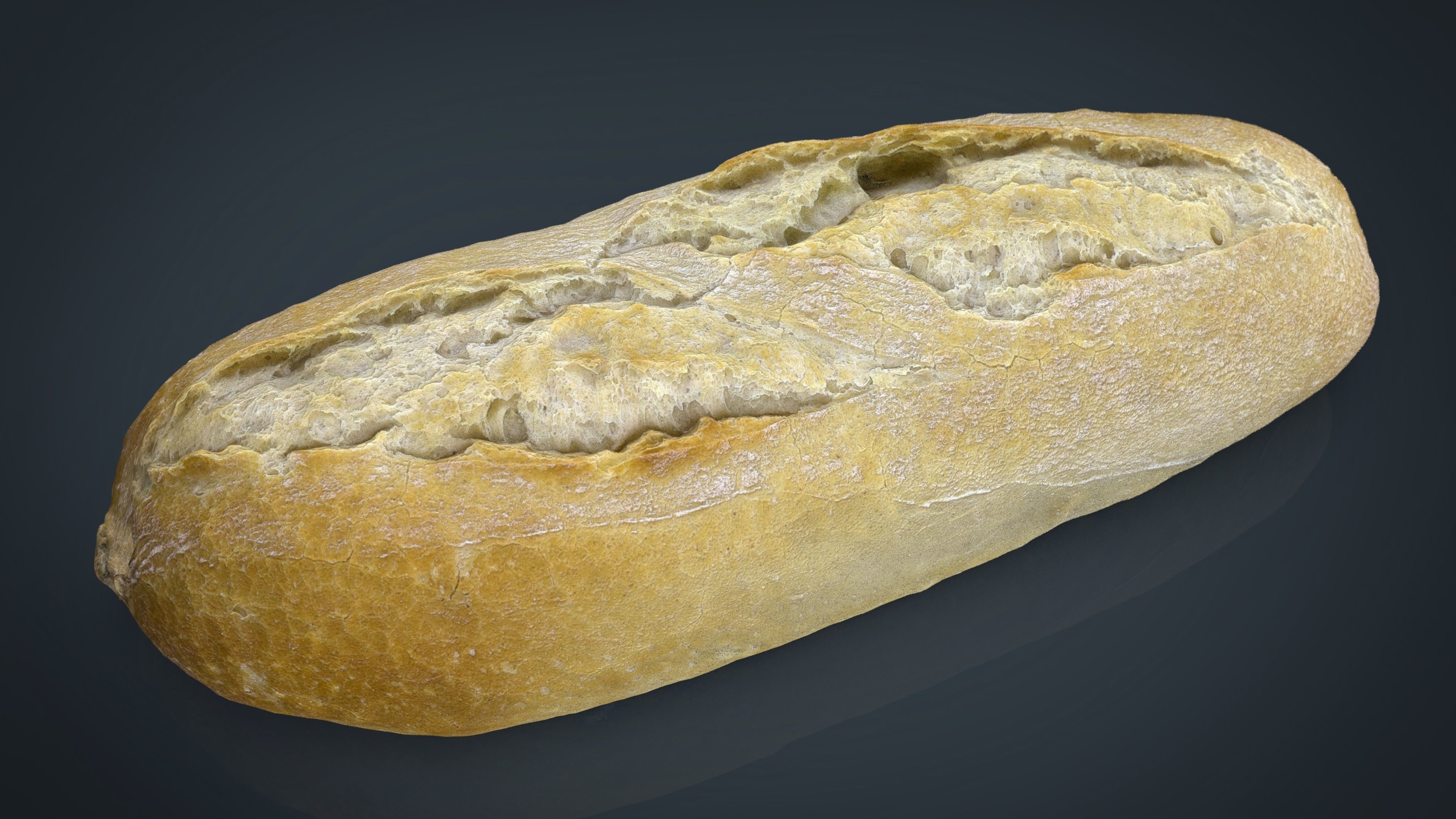 Bread loaf of Low-poly 3D model_12