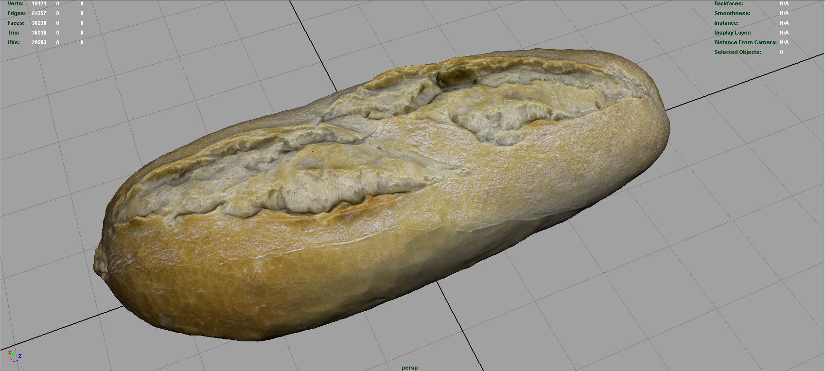 Bread loaf of Low-poly 3D model_4