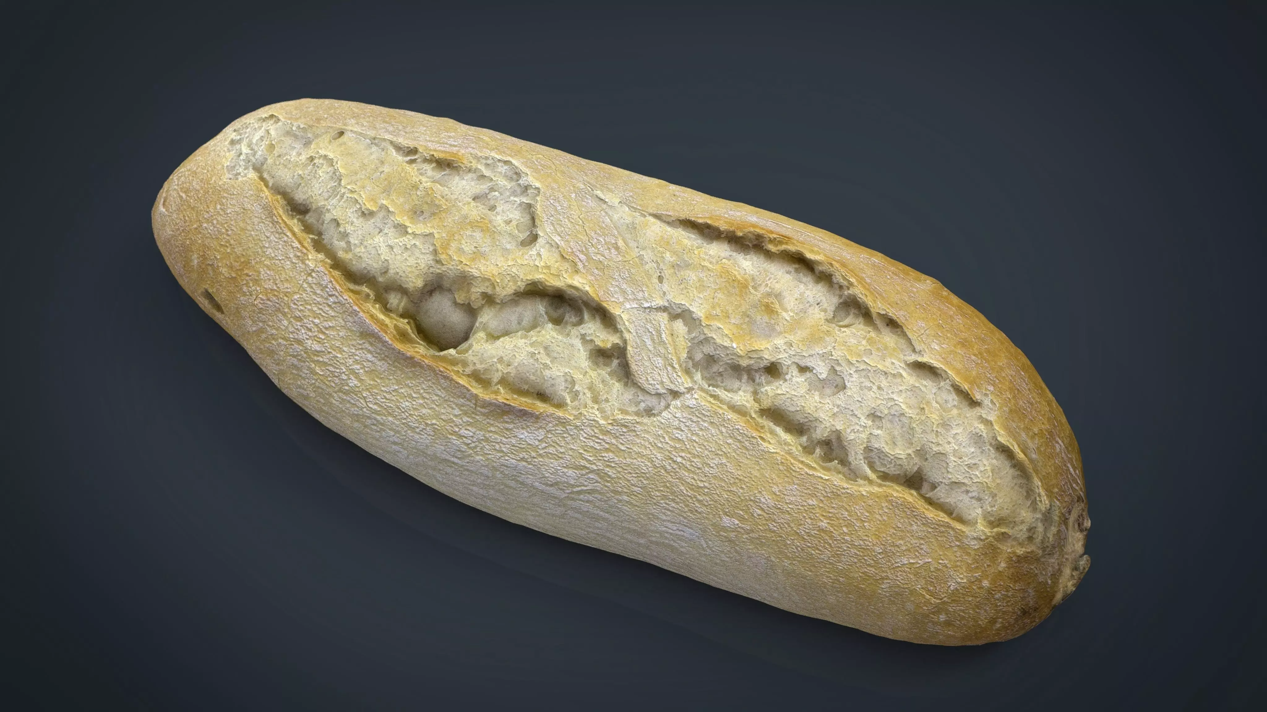 Bread loaf of Low-poly 3D model_0