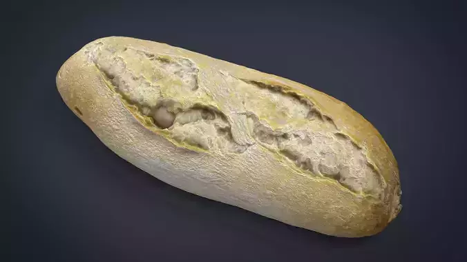 Bread loaf of Low-poly 3D model