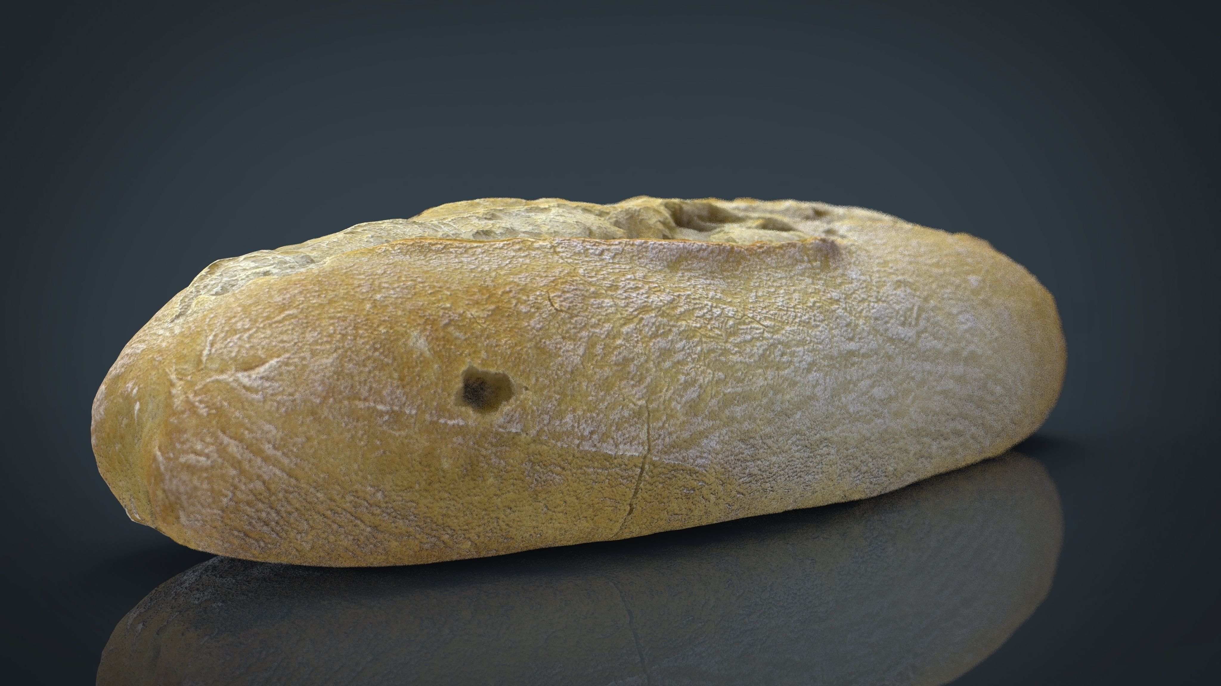 Bread loaf of Low-poly 3D model_2