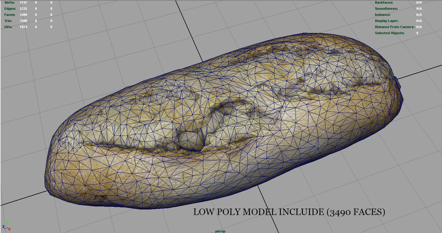 Bread loaf of Low-poly 3D model_11