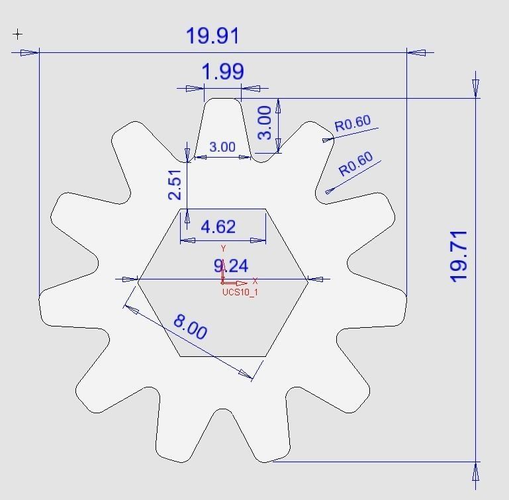 3d Gear with arrow in middle 3D model