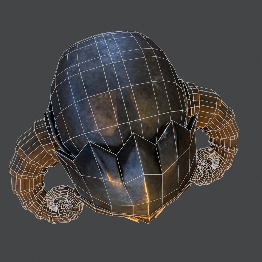 Horned helm Free low-poly 3D model_7