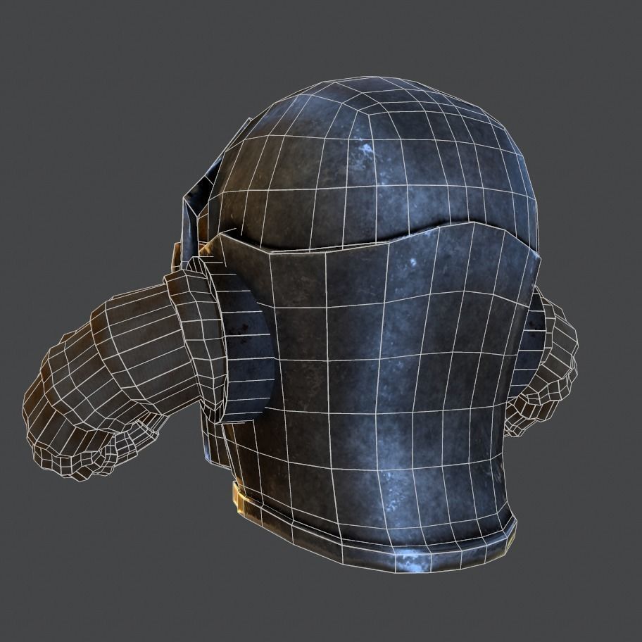 Horned helm Free low-poly 3D model_6