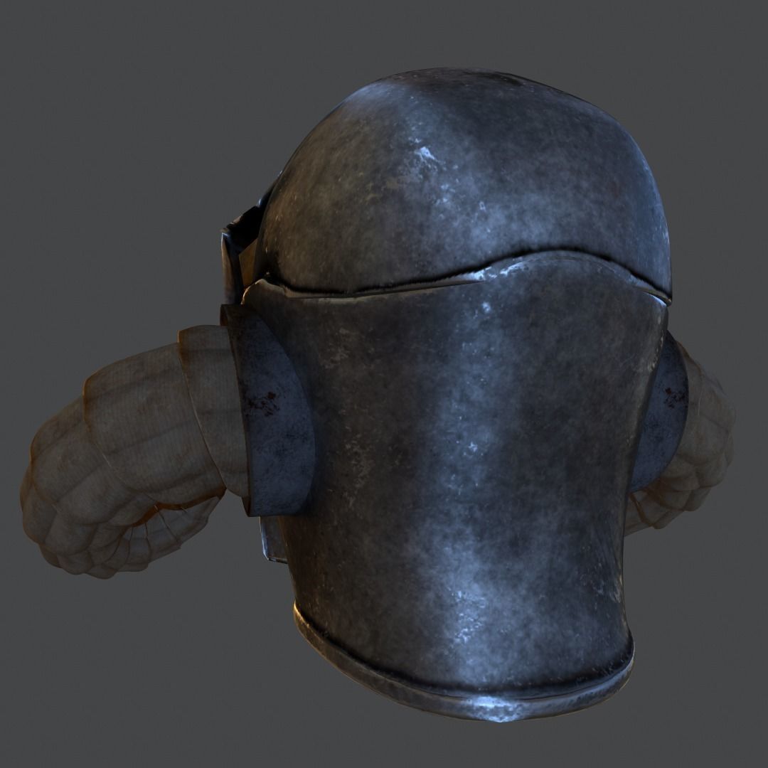 Horned helm Free low-poly 3D model_4
