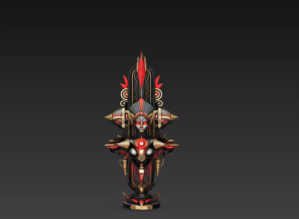 Futuristic Tribal Totem Statue 3D print model