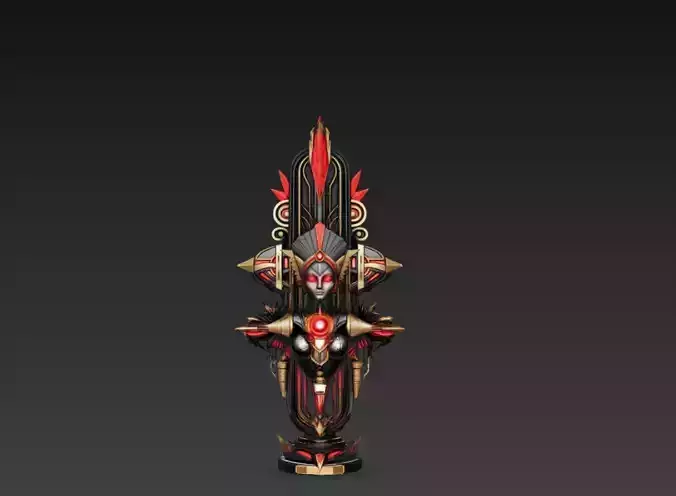 Futuristic Tribal Totem Statue