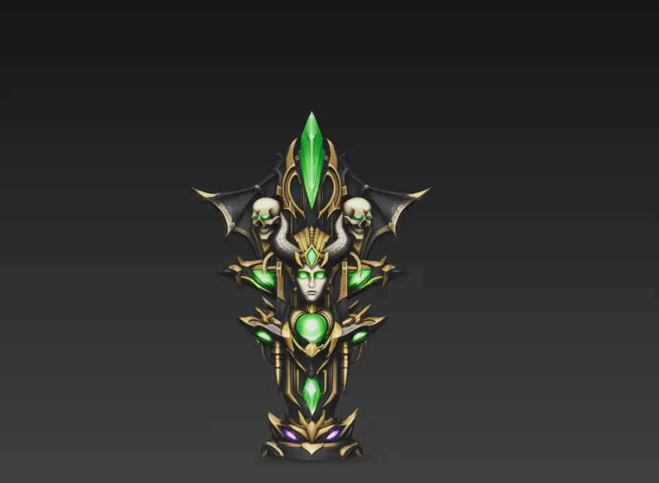 Dark Fantasy Crystal Totem Idol 3D print model