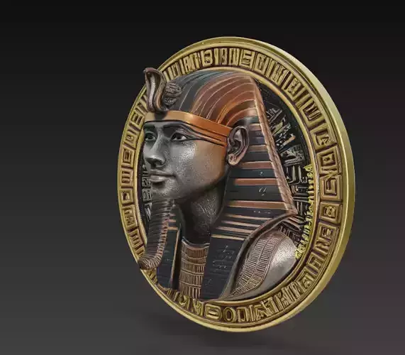 Ancient Egyptian Pharaoh Coin Relief