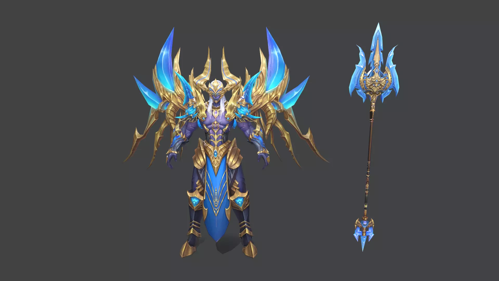 Golden Armor Male Mage Low-poly 3D model