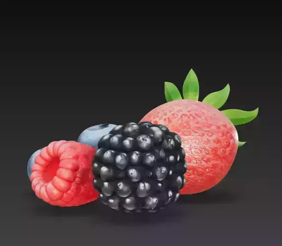 Realistic Berry Fruits Set
