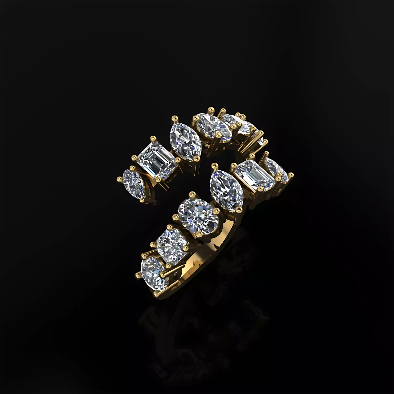 Mixed Shape Ring 3D print model