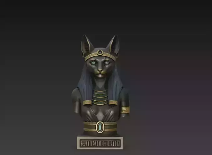 Bastet Egyptian Cat Goddess Bust