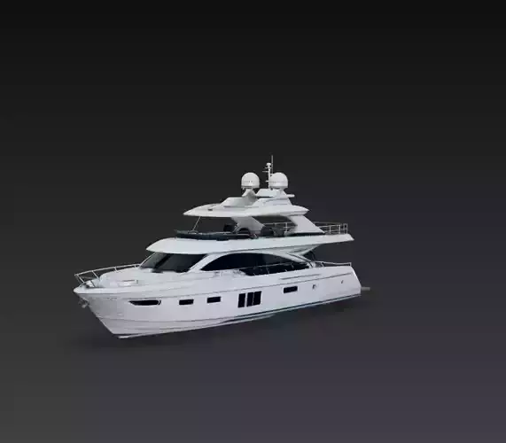 High-End Super Yacht Concept Luxury Marine Vessel 3D Model