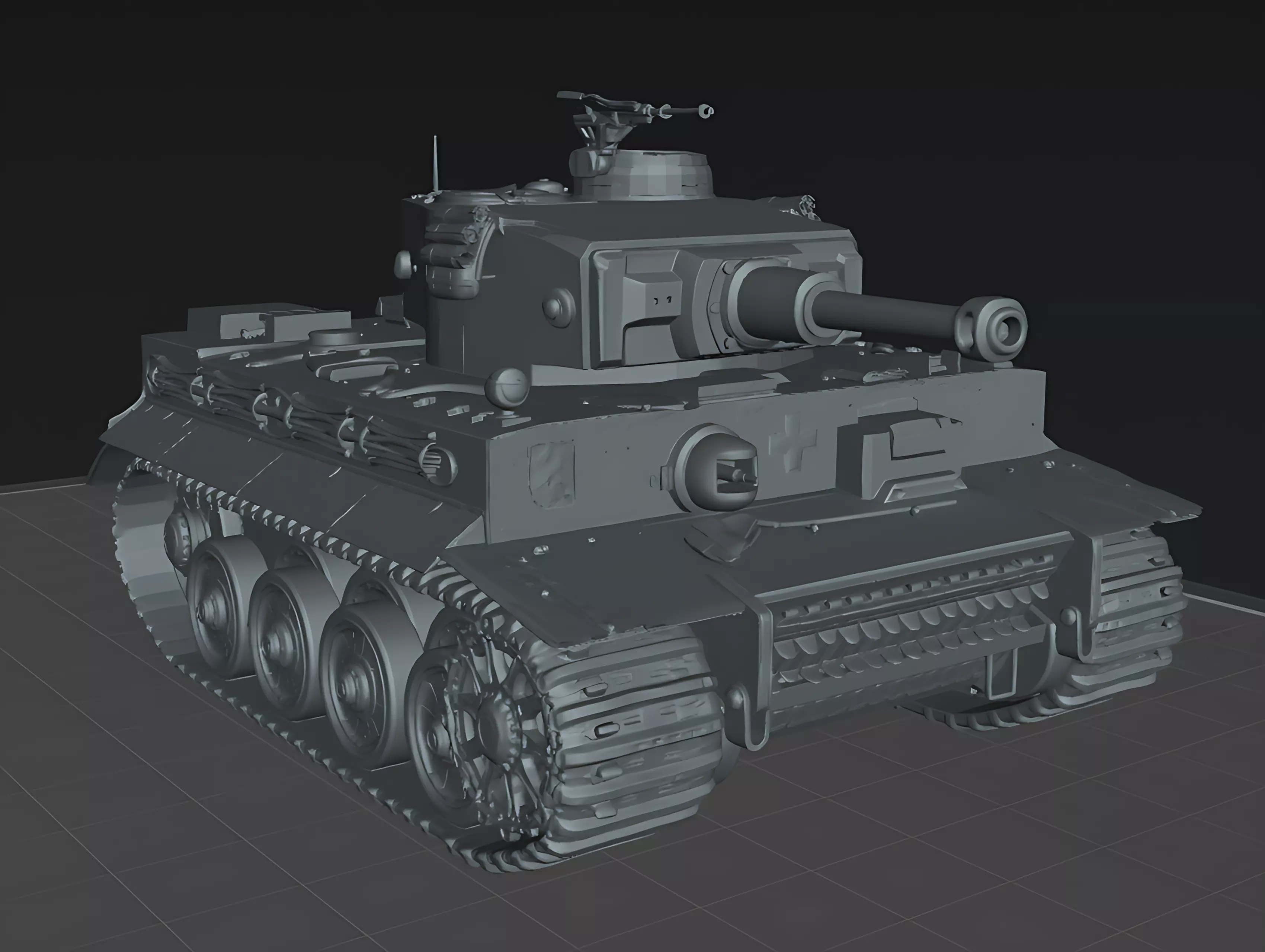Tank Tiger I Heavy Tank WWII German Military Vehicle STL 3D print model