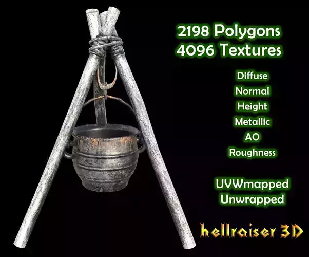 Cooking Pot - PBR - Textured Low-poly 3D model