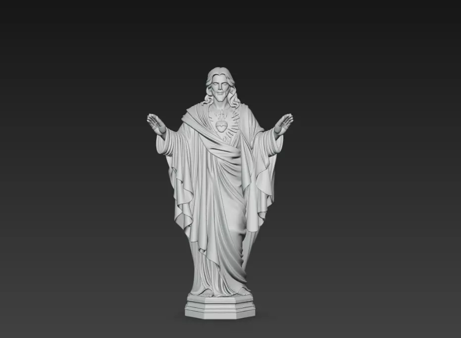 Sacred Heart of Jesus Religious Statue 3D print model