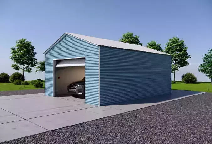 Metal Carport Single Garage Corrugated Steel Shed