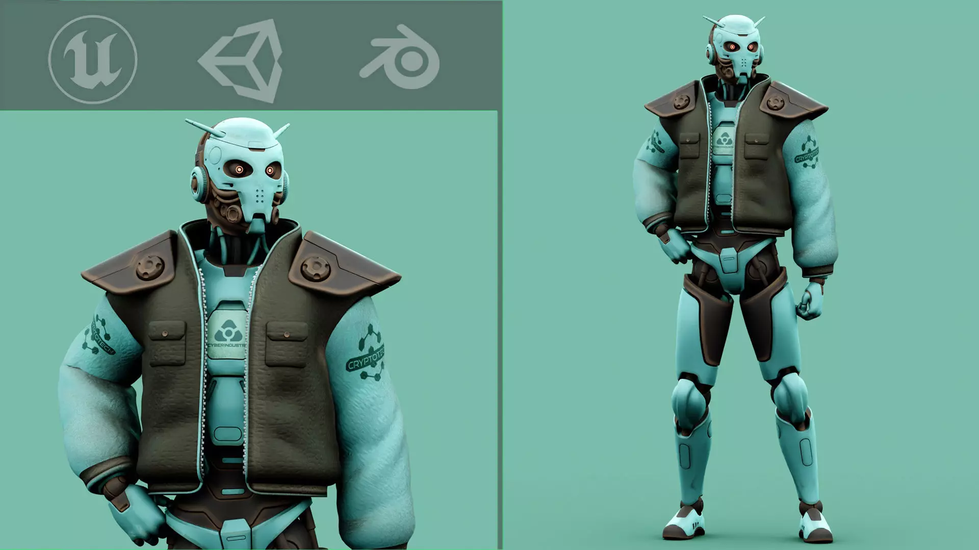 CYBORGTOPIA B-31 Rigged for Unreal Engine - Unity - MIXAMO 3D model