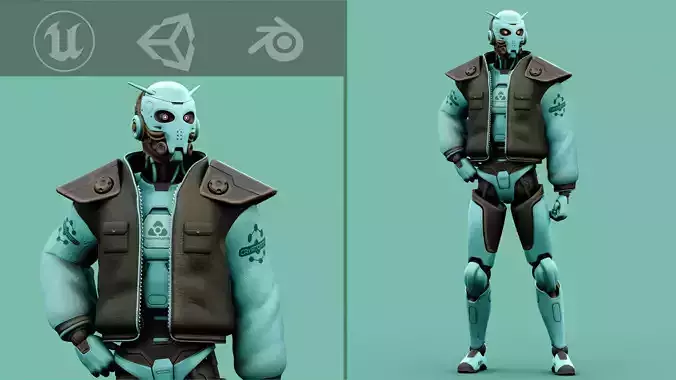 CYBORGTOPIA B-31 Rigged for Unreal Engine - Unity - MIXAMO