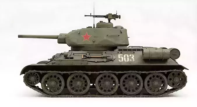Tank T-34  WW2 Detailed 3D Printable Model