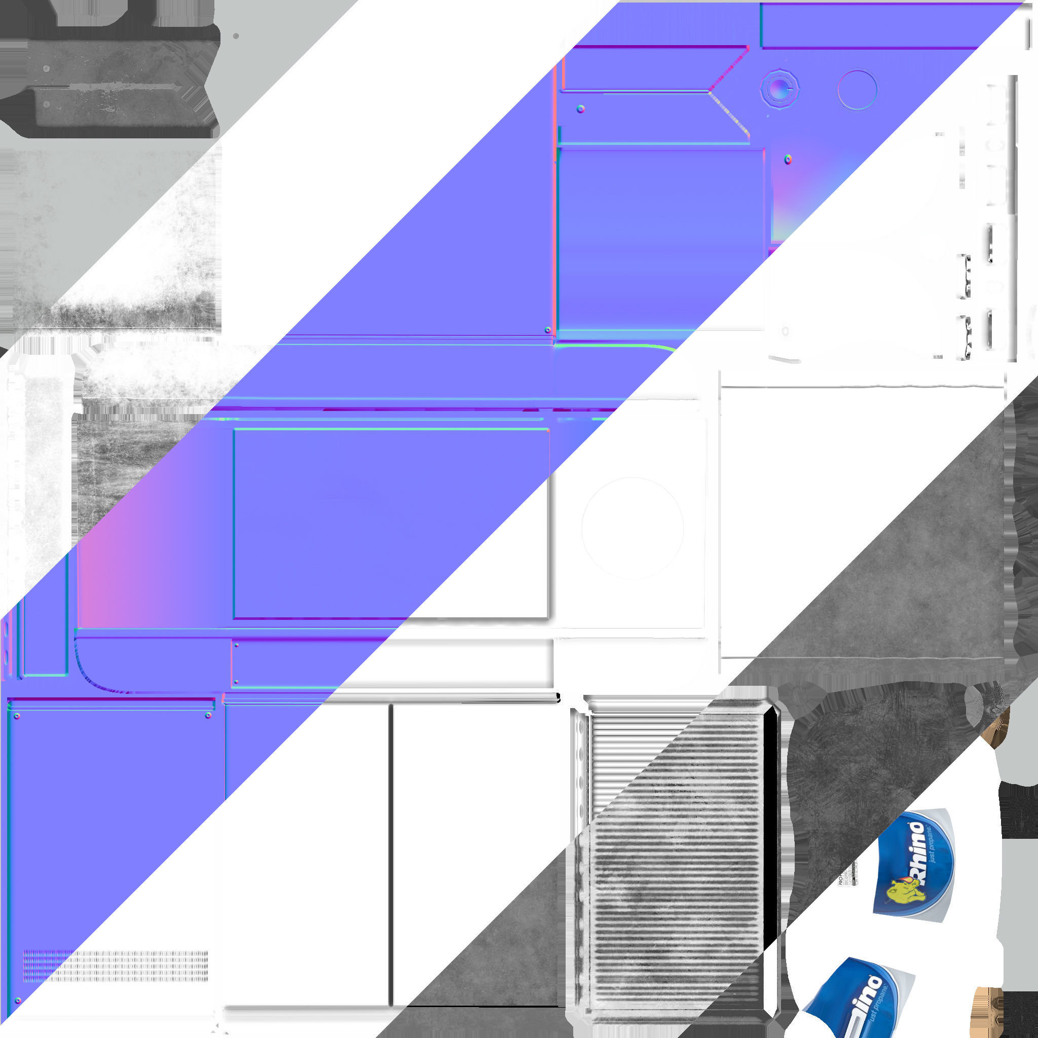 PBR Barbecue Set oinx gas can Low-poly 3D model_7