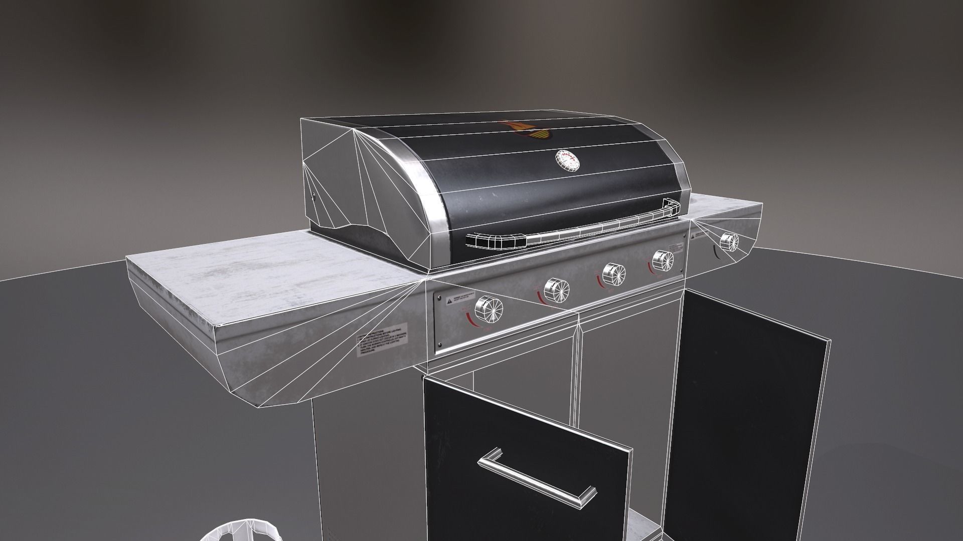 PBR Barbecue Set oinx gas can Low-poly 3D model_5