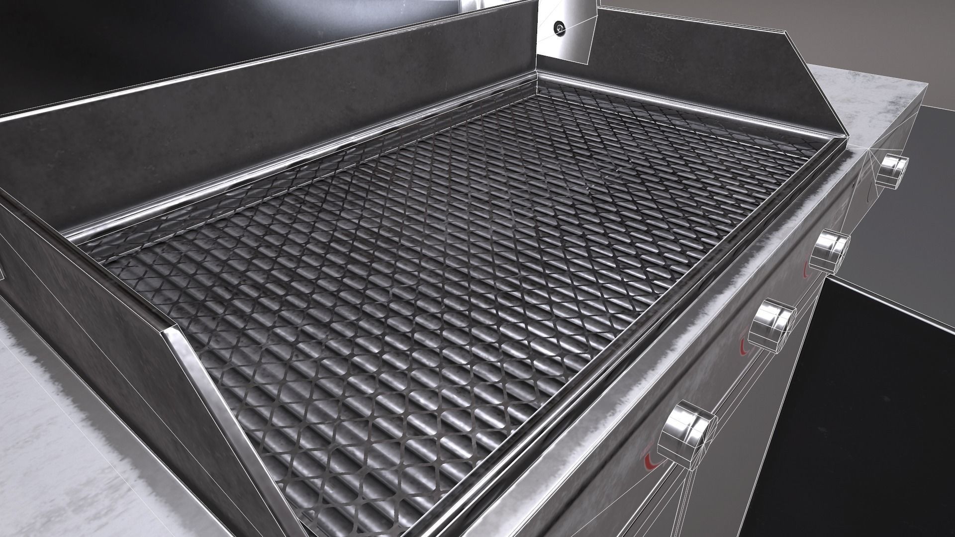 PBR Barbecue Set oinx gas can Low-poly 3D model_4