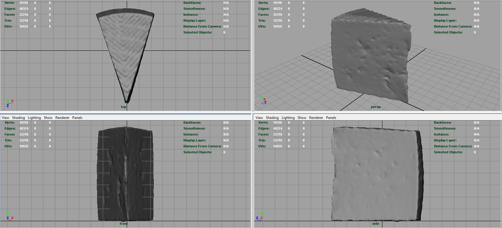 Chesse piece of cheese Low-poly 3D model_7