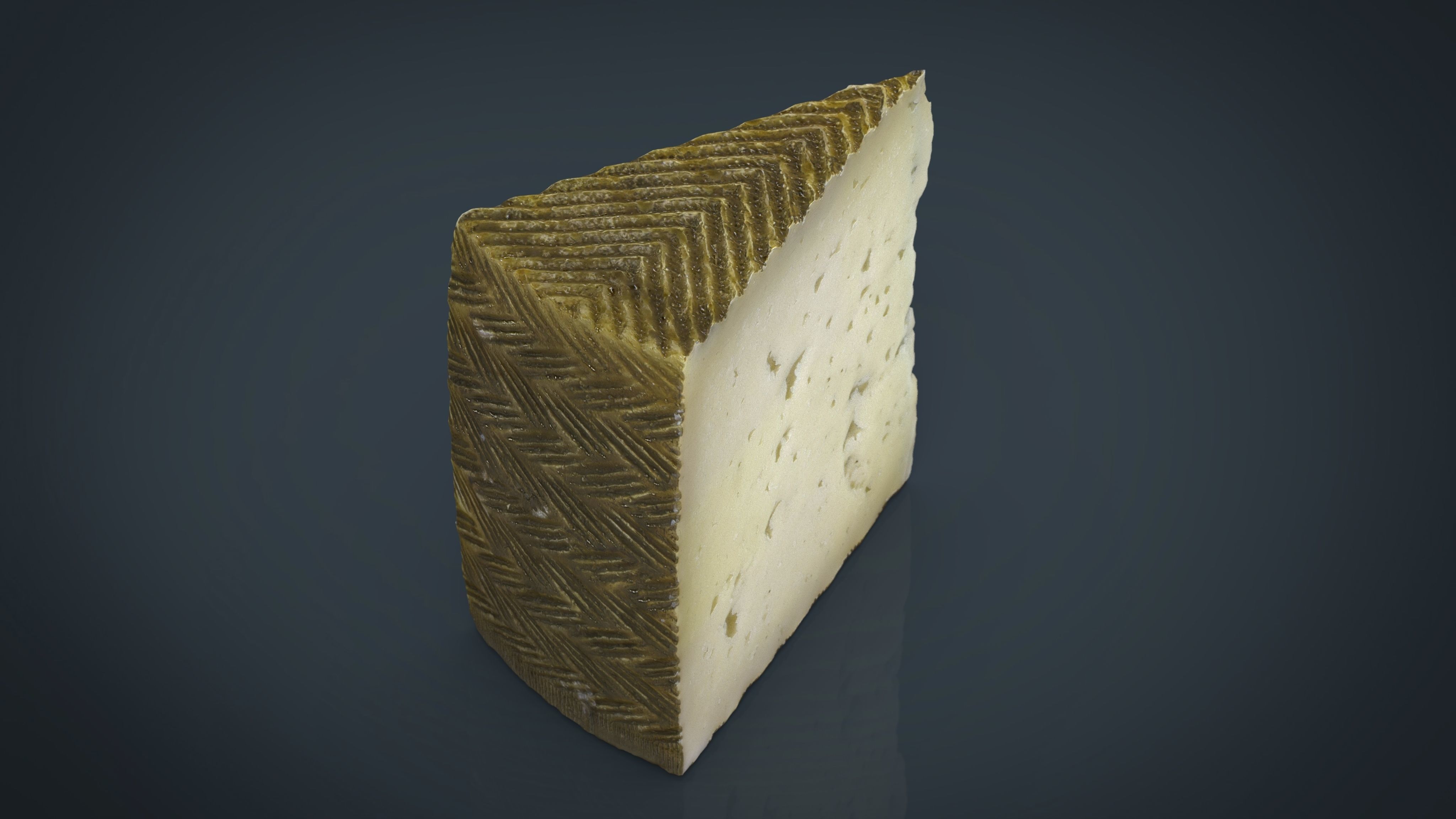 Chesse piece of cheese Low-poly 3D model_2