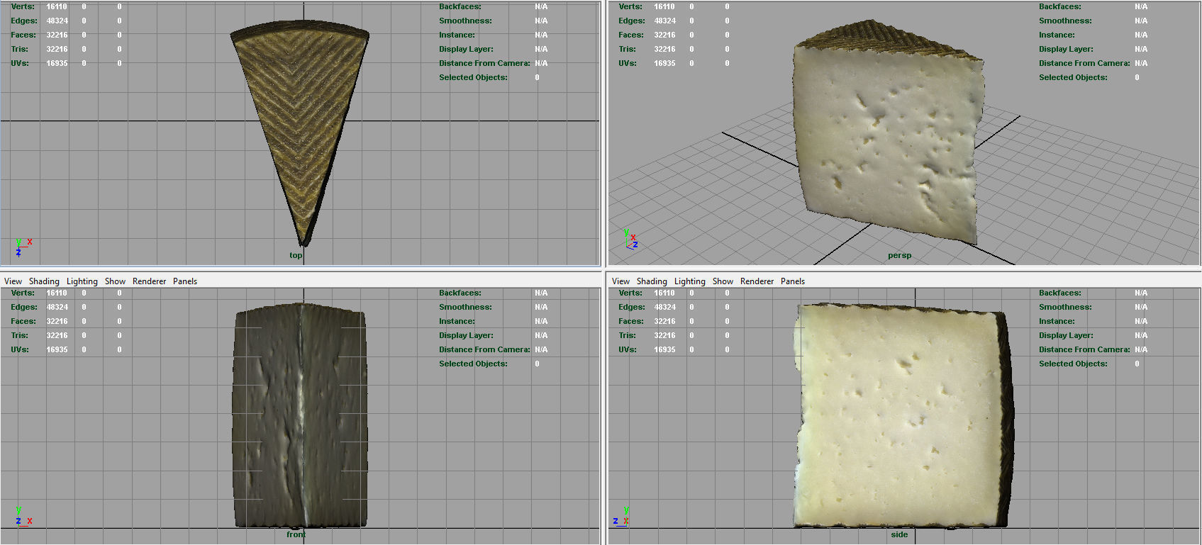 Chesse piece of cheese Low-poly 3D model_8