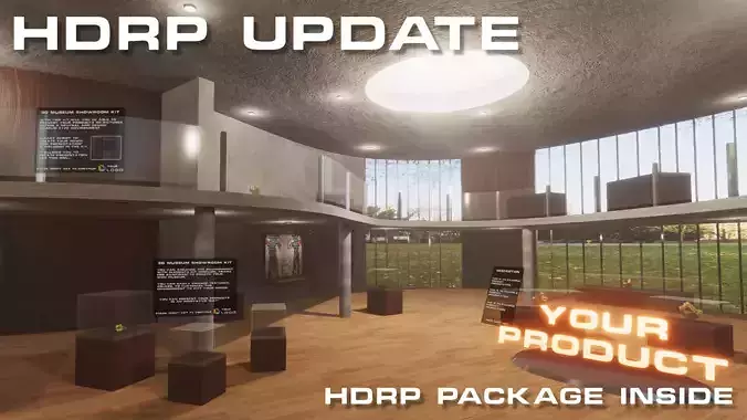 3D Museum Showroom Kit Low-poly 3D model