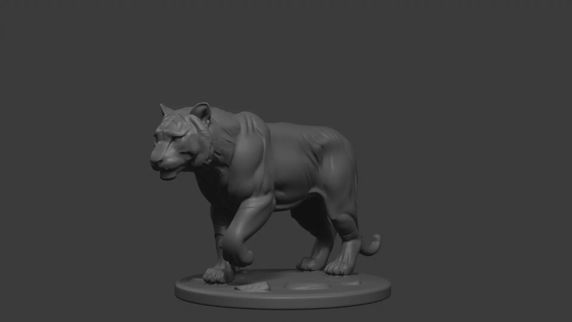Apex Predator Prowling Tiger Statue 3D print model